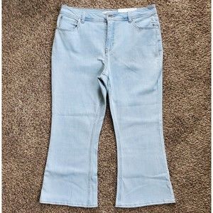 Est 1946 Denim Hi Rise Flare Crop Capri Jeans Womens Lt Wash Size 14 Stretch NWT